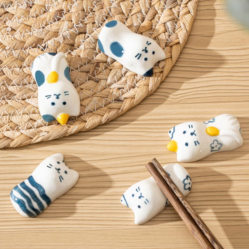 Japanese Chopsticks Rack Cat Ceramic Chopsticks Rack Household Hand-Painted Cute Spoon Holder Tableware Ornaments Chopsticks Holder Spoon Holder - Image 4