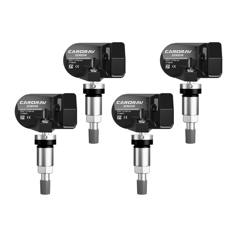 CARORAV TPMS Sensor Ford 315MHZ Tire Pressure Monitoring System Sensor Compatible for Ford F150 F250 F350 Mustang Focus Fusion Lincoln MKS MKZ Replaces DE8T1A180AA 9L3Z1A180AF 4Pack