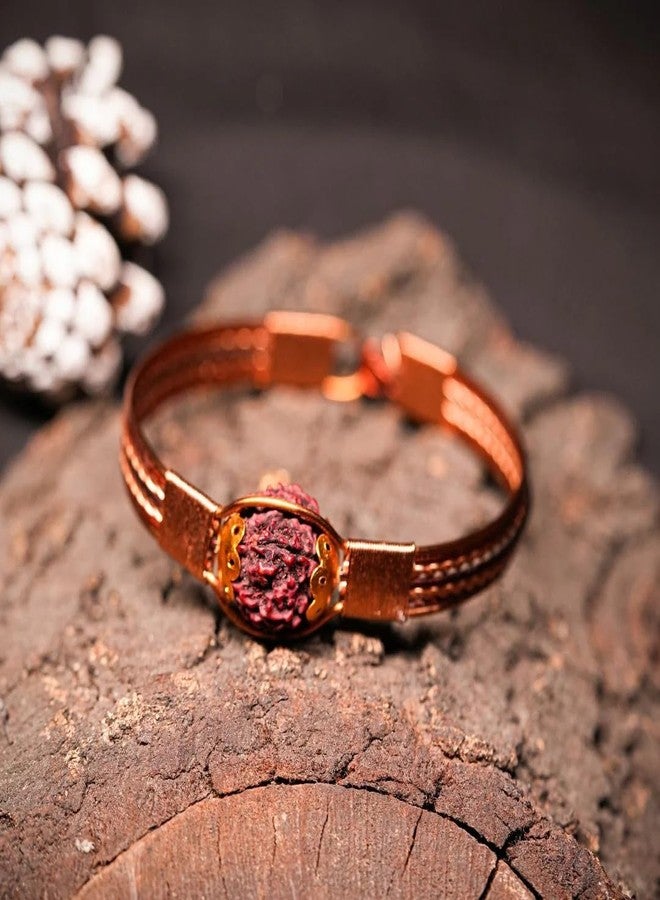 DIVISHA 5 Mukhi Pure Copper Rudraksha Bracelet | Enhancing spirituality, balance and energy with natural Rudraksha beads and copper craftsmanship - Image 2
