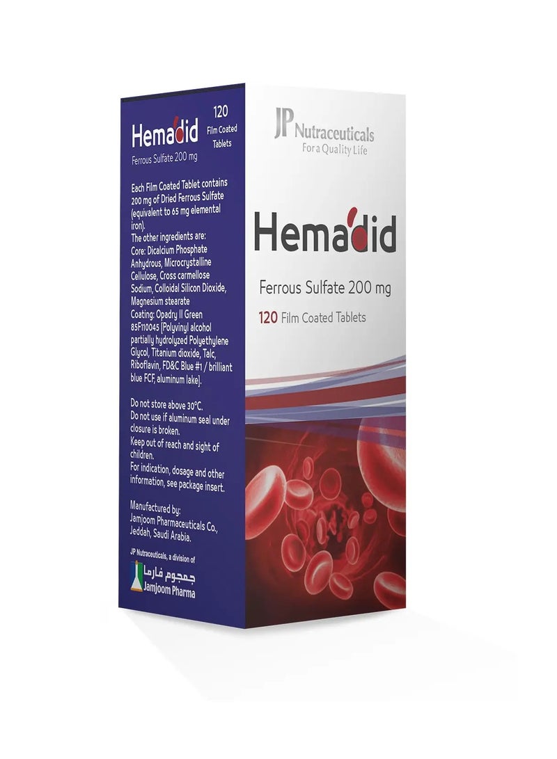 JP Nutraceuticals JP Hemadid 200 mg 120 Tablets - Image 4