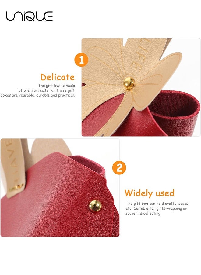 Unique 10 Leather Bow Gift Box, Reusable Party Gift Bag, Candy Box Paper for Wedding Birthday Party Decoration - Image 5