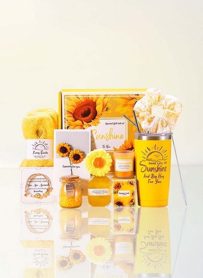 Bukela Sunflower Spa Bath Gift Set With Scented Candle, Mother'S Day Gift, Premium Bath And Body Set - Image 2