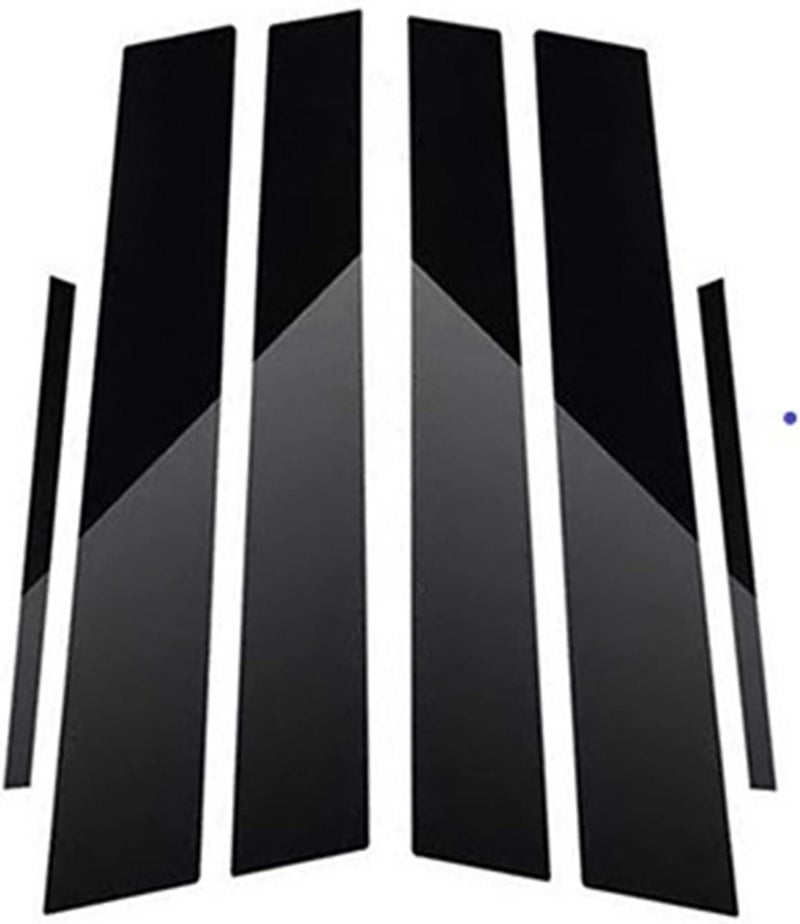 QASULER Glossy Black Car Door Window Pillar Posts - Image 1