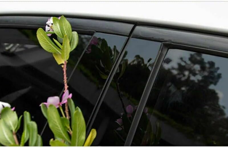 QASULER Glossy Black Car Door Window Pillar Posts - Image 5