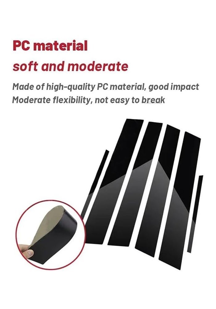 QASULER Glossy Black Car Door Window Pillar Posts - Image 4