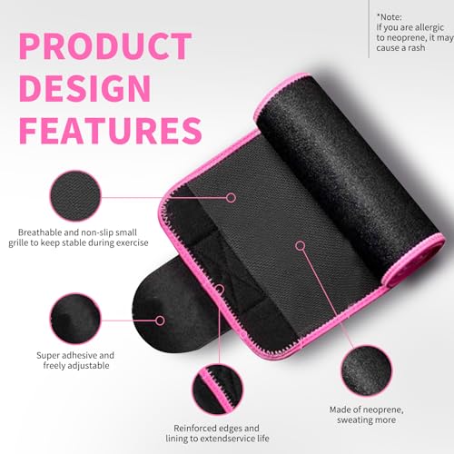 YITIANTL Waist Trainer for Women and Men Belly Fat, Neoprene Sauna Sweat Band, Stomach Wrap Waist Trimmer for Workout, Lower Back Support-Medium Pink - Image 3