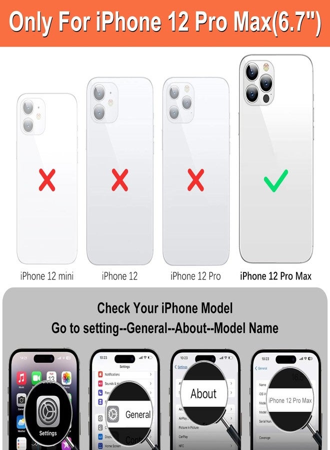 آي كوفر كايس جراب iCoverCase متوافق مع هاتف iPhone 12 Pro Max مع حامل بطاقات، جراب محفظة للنساء والرجال من جلد البولي يوريثان مع خاصية حجب RFID مقاس 6.7 بوصة (بيج ليوبارد) - Image 2
