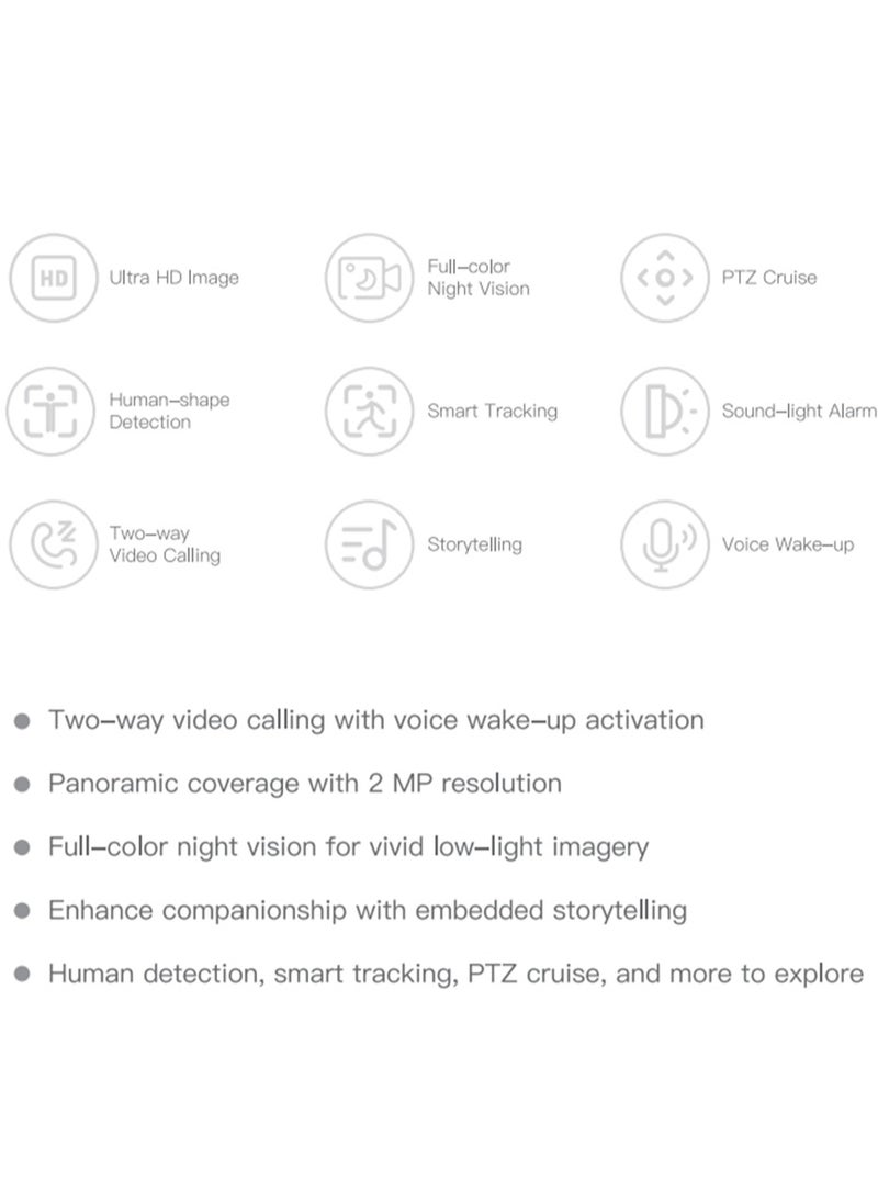 Closeli - Wi-Fi HD Video Intercom Security Camera, 1080P, 355° Horizontal and 90° Tilt, Smart Motion and Human Detection, Color and Infrared Night Vision, Two-Way Audio, Smart Tracking, PTZ Cruise, Voice Wake-Up, Multiple User Views, Indoor and Outdoor Use - Image 1