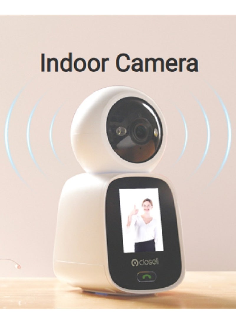 Closeli - Wi-Fi HD Video Intercom Security Camera, 1080P, 355° Horizontal and 90° Tilt, Smart Motion and Human Detection, Color and Infrared Night Vision, Two-Way Audio, Smart Tracking, PTZ Cruise, Voice Wake-Up, Multiple User Views, Indoor and Outdoor Use - Image 1