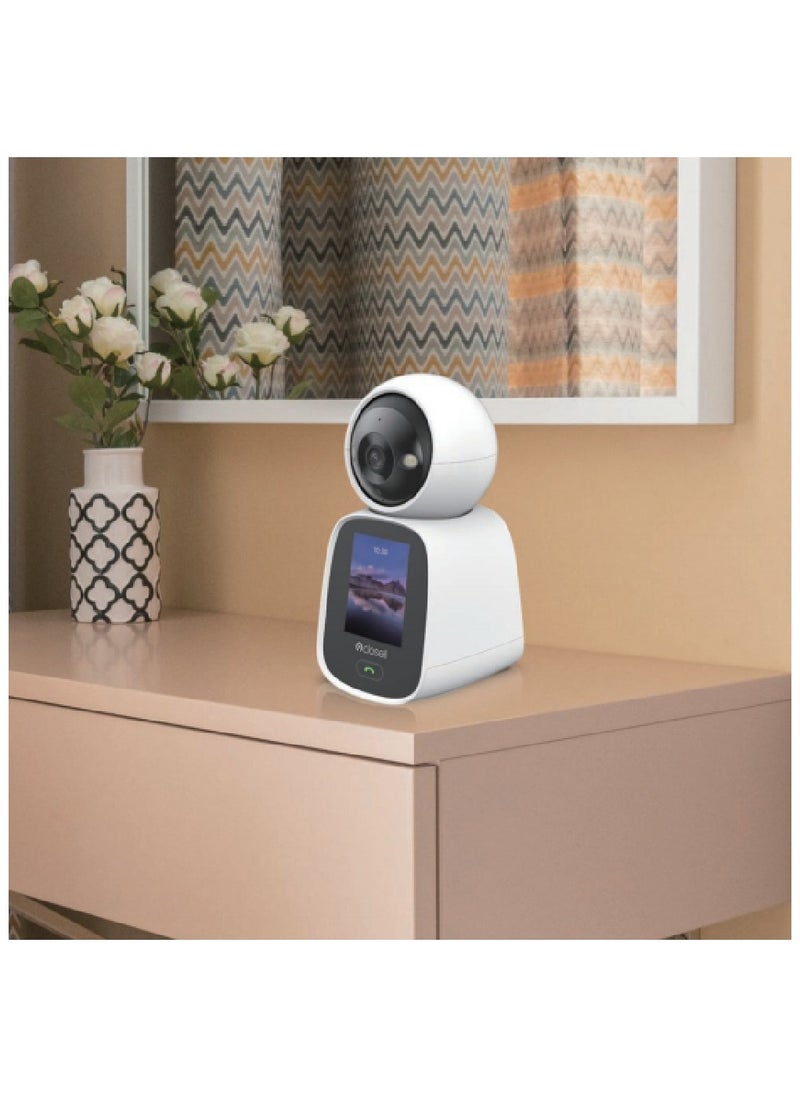 Closeli - Wi-Fi HD Video Intercom Security Camera, 1080P, 355° Horizontal and 90° Tilt, Smart Motion and Human Detection, Color and Infrared Night Vision, Two-Way Audio, Smart Tracking, PTZ Cruise, Voice Wake-Up, Multiple User Views, Indoor and Outdoor Use - Image 1