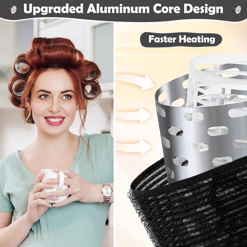 Tetutor Thermal Rollers for Hair, 24PCS Jumbo Rollers Hair Curlers with Clips, Large Roller with 63mm 48mm 36mm Self Grip Thermal Hair Roller for Long Medium Short Hairs Volume - Image 2