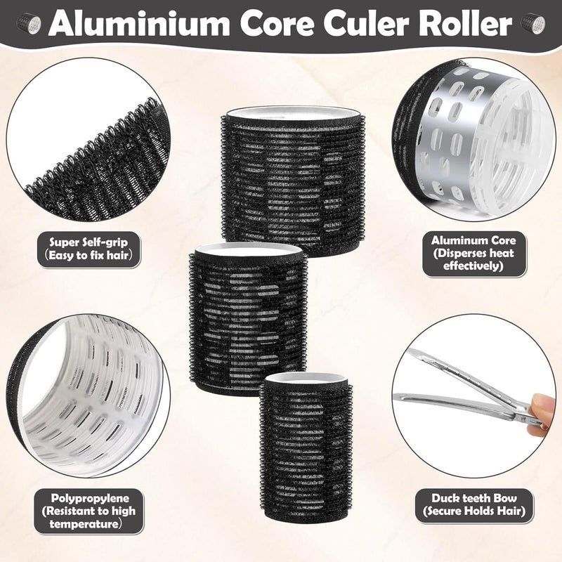 Tetutor Thermal Rollers for Hair, 24PCS Jumbo Rollers Hair Curlers with Clips, Large Roller with 63mm 48mm 36mm Self Grip Thermal Hair Roller for Long Medium Short Hairs Volume - Image 4