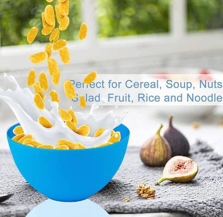 MOXWARE Modular BPA Free Plastic Mixing and Serving Bowls Set for Cereal, Salad, Rice, Soup, Pasta, Snack, Dishwasher & Microwave Safe, 700 Ml - Multicolor - 13 x 13 x 8 cm - Image 3