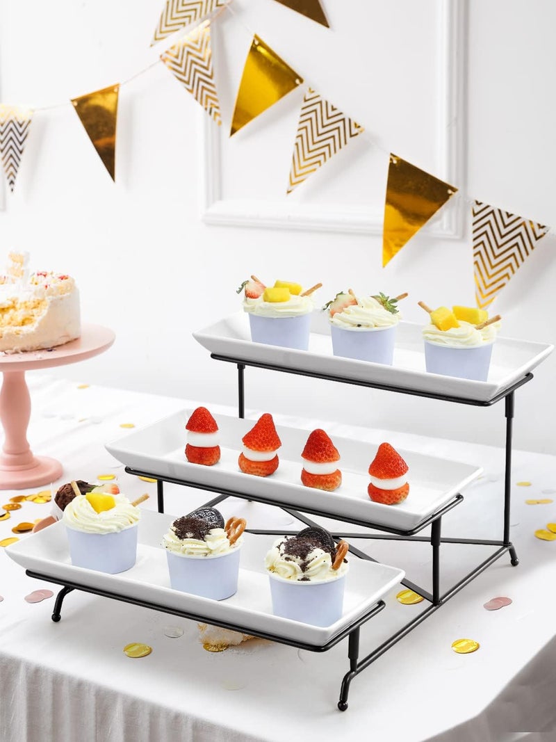 Yedio 40 oz Salad Bowls Yedio 3 Tier Serving Tray - Image 3