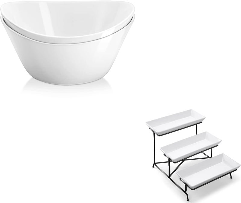 Yedio 40 oz Salad Bowls Yedio 3 Tier Serving Tray - Image 1
