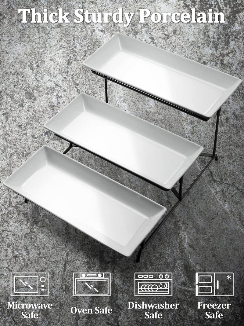 Yedio 40 oz Salad Bowls Yedio 3 Tier Serving Tray - Image 4