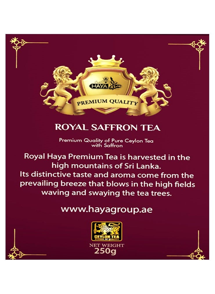 Haya's Closet Haya Royal Saffron Black Loose Tea 250g- Caffeine Free Antioxidant Rich and Stress Relieving Tea  - Image 2