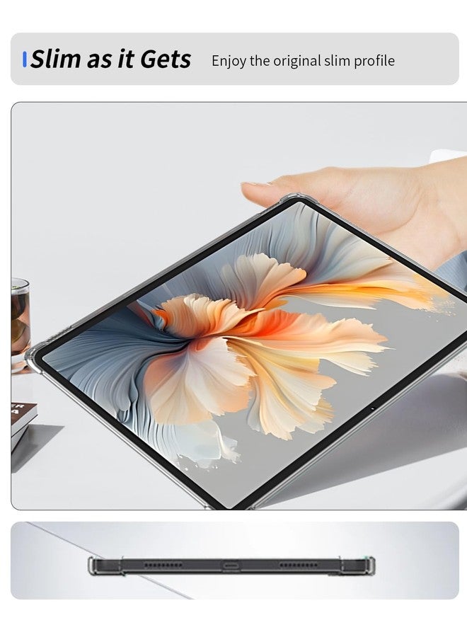 WUNIAK Clear Case for Lenovo Yoga Tab Plus Premium AI-Powered Tablet 12.7 Inch 2025 New, WUNIAK Thin Slim Lightweight Scratch Proof,Durable Protection Silicone Rubber TPU Cover (Clear). - Image 3