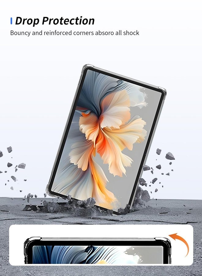 WUNIAK Clear Case for Lenovo Yoga Tab Plus Premium AI-Powered Tablet 12.7 Inch 2025 New, WUNIAK Thin Slim Lightweight Scratch Proof,Durable Protection Silicone Rubber TPU Cover (Clear). - Image 5