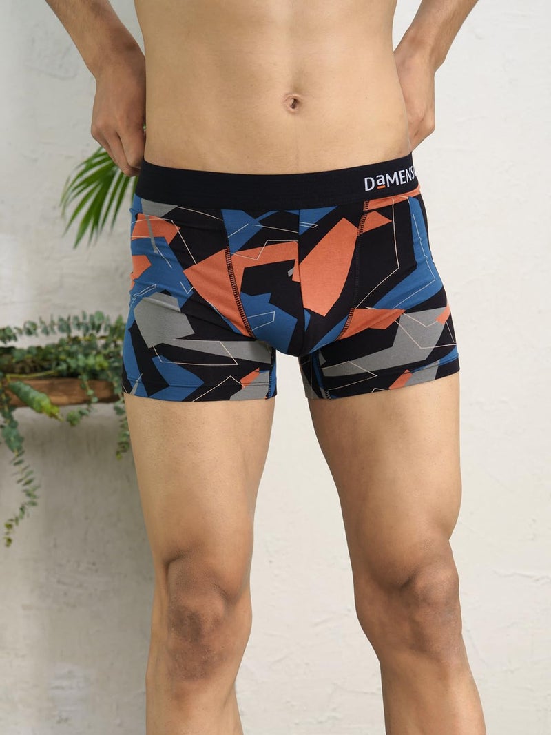 DAMENSCH Modal Regular Fit Printed Trunk Underwear Anti-Bacterial Moisture Wicking Breathable Microfibre Waistband Comfortable Deo-Soft Trunks for Men-Arctic Grey, Misty Blue-L - Image 4
