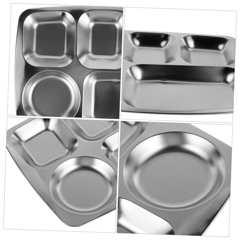 Stainless Steel Divided Compartment Plate For Kids Adults Snack Lunch Dinner - Image 3