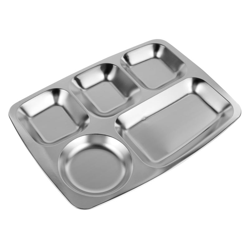 Stainless Steel Divided Compartment Plate For Kids Adults Snack Lunch Dinner - Image 2