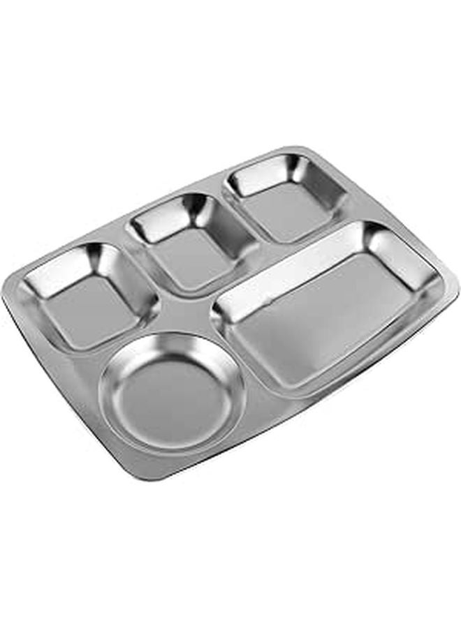 Stainless Steel Divided Compartment Plate For Kids Adults Snack Lunch Dinner - Image 1