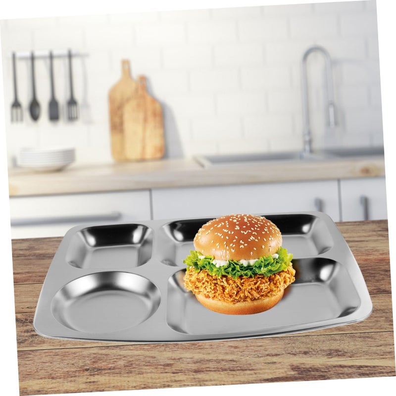 Stainless Steel Divided Compartment Plate For Kids Adults Snack Lunch Dinner - Image 4