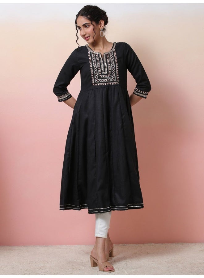 AKS Black Gota Patti Work Anarkali - Image 3