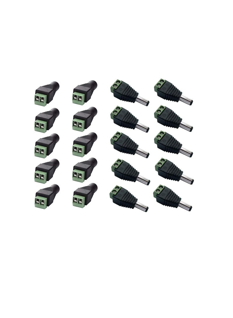 10 Pair Male Female 2.1x5.5mm DC Power Cable Jack Adapter Connector Plug Led Strip CCTV Camera Use Etc.Pack of 10 Pair - Image 3