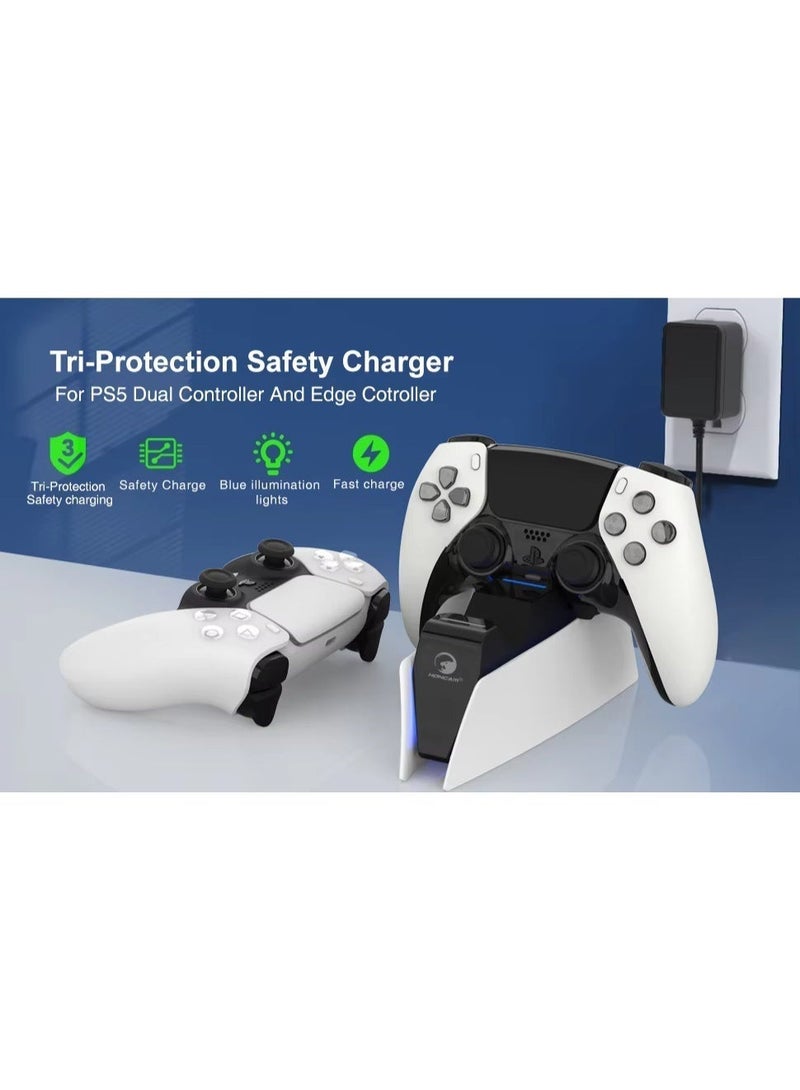 Honcam PS5 Controller Charger - PS5 Charging Station for Playstation 5 Dualsense Controller - Charging Stand for PS5 Controller with Ambient Light - Image 3