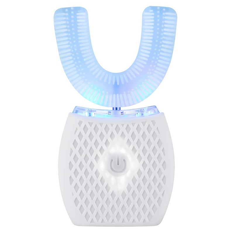 Automatic Ultrasonic Toothbrush, Electric Ultrasonic Toothbrush, 360° Ultrasonic Toothbrush for Adults, Teeth Whitening Brush with Timer, Electric Toothbrush, Wireless Charging (White, M) - Image 1
