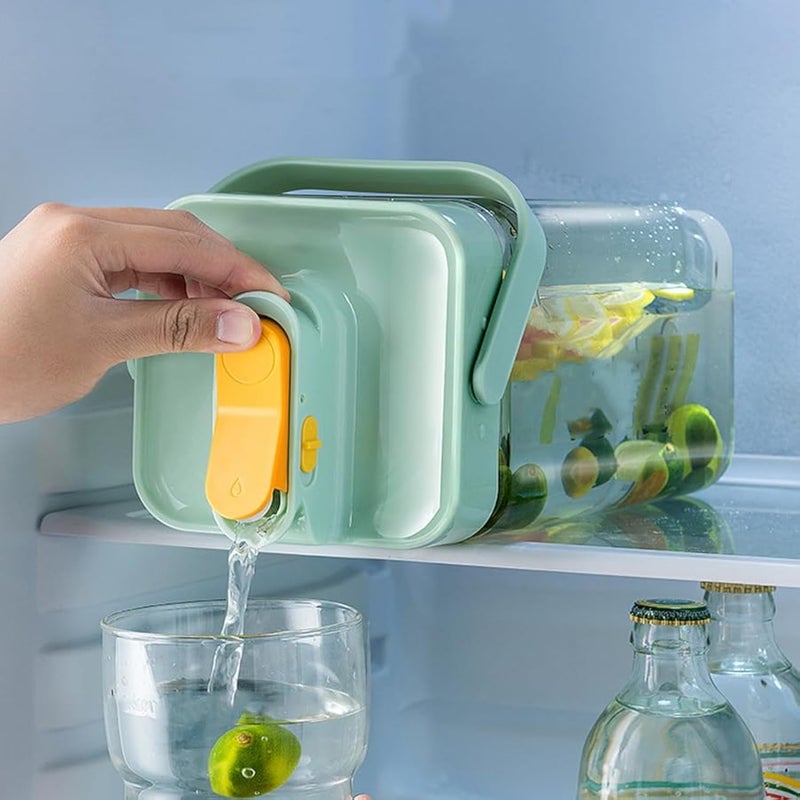 BICHUEN 0.9 Gallon Drink Dispenser with Spigot,100% Leakproof,Sealed and Filter screen,Milk,Lemonade Dispenser,Juice Containers With Lids For Fridge and Dairly Use,Beverage Liquid Drink Container for Party - Image 1