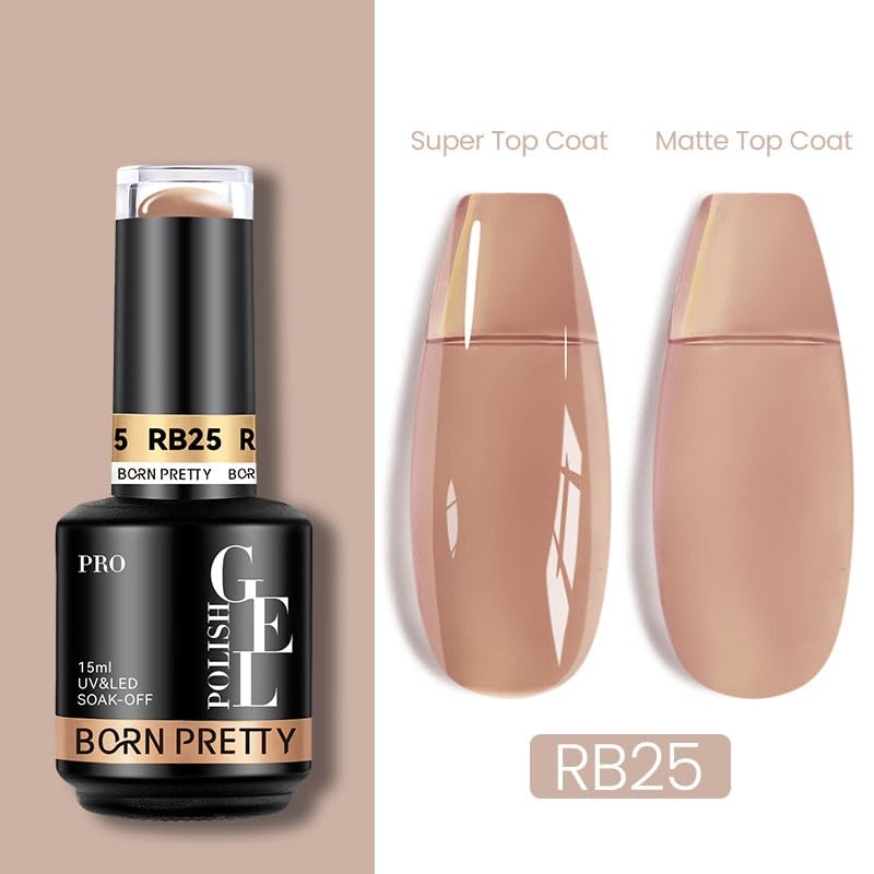 Born Pretty PRO 15ml HEMA Free Rubber Base Gel Nail Polish Uv Gel from BELLE GAGA Color UV LED Gel Polish for professional use RB25 15ml - Image 2