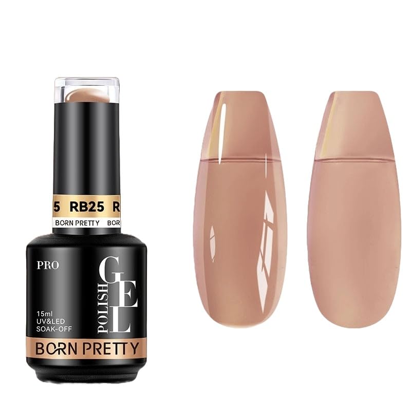 Born Pretty PRO 15ml HEMA Free Rubber Base Gel Nail Polish Uv Gel from BELLE GAGA Color UV LED Gel Polish for professional use RB25 15ml - Image 1