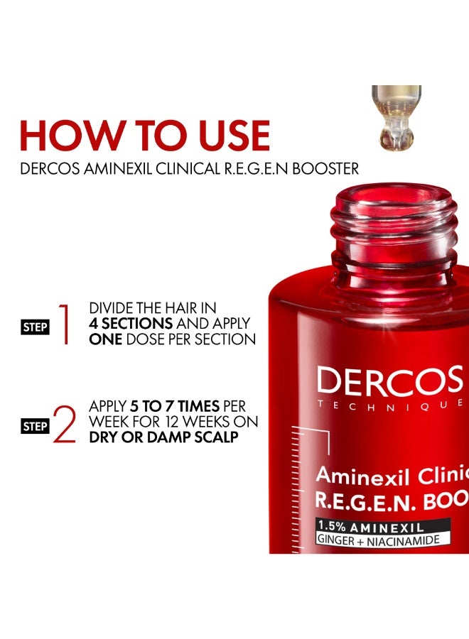 VICHY Dercos Clinical Regen Booster with Aminexil for Men & Women, 2-in-1 Hair Growth and Anti-Hair Loss Serum with Niacinamide 90ml - Image 5
