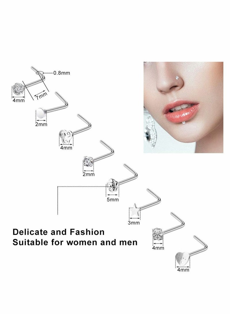 Excefore 40 PCS 20G Nose Rings for Women Nose Piercings Jewelry Gold Nose Rings Hoops Nose Studs Screw for Women Men - Image 2