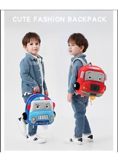 Blue Tree blue tree School Bag for Cute Kids for (1-6 Years), Embroidery Soft Plush Police Van Blue Bag for Toddlers, Cartoon Backpack for Baby Boys and Girls  - Image 5