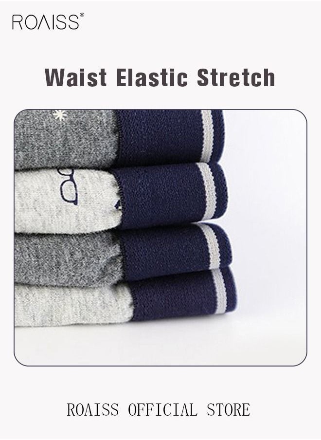 roaiss - 4 Pack Set Men's  95% Cotton Boxer Shorts Breathable Soft Underwear Summer High Stretch Seamless Underwear - Image 1