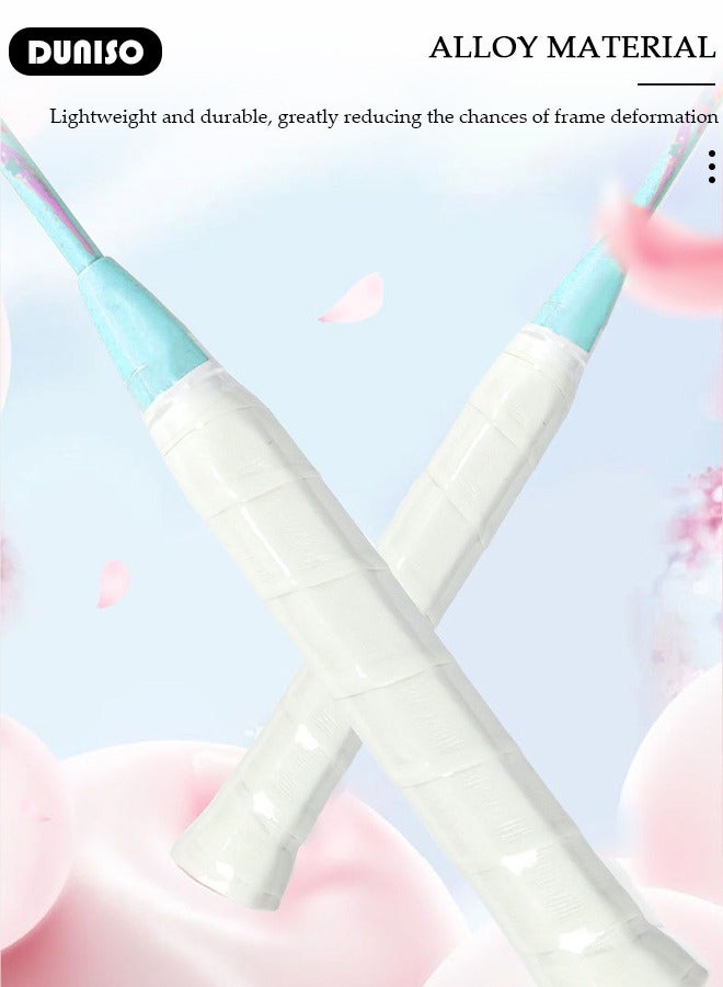 DUNISO Badminton Rackets Set of 2, Ferroalloy Badminton Rackets Set Including Badminton Bag, 3 Badminton Shuttlecock, 2 Racquet Grip for Beginners Outdoor Backyard Games, Daily Play and Training - Image 4