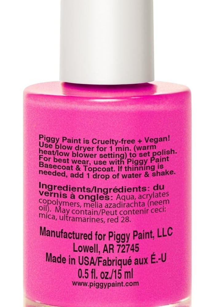 Piggy Paint Non-Toxic Girls Nail Polish in LOL - 0.5 Fl Oz (15ml) - Safe, Vegan, and Kid-Friendly - Image 2