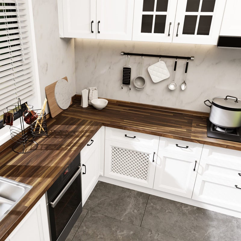 CONSDAN Butcher Block Counter Top, Walnut Solid Hardwood Countertop, Wood Slabs for Kitchen, Reversible, Both Side Polished, Prefinished with Food-safe Oil, 1.5" Thickness, 18"x25" - Image 3