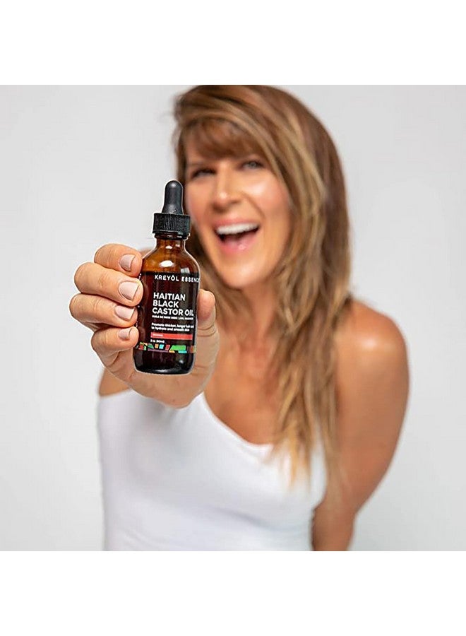 كريول إسينس خلاصة كريول - زيت الخروع الأسود الهايتي الأصلي، 2 أونصة، زجاجة زجاجية - حواجب أكثر كثافة ورموش أطول، خالٍ من البارابين، مكونات طبيعية - Image 2