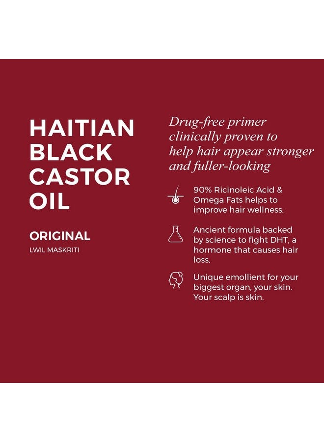 كريول إسينس خلاصة كريول - زيت الخروع الأسود الهايتي الأصلي، 2 أونصة، زجاجة زجاجية - حواجب أكثر كثافة ورموش أطول، خالٍ من البارابين، مكونات طبيعية - Image 3