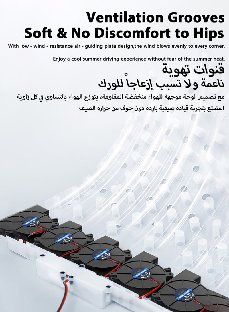 Car Cooling Seat Cushion for Cars, SUVs & Trucks, 12V Cigarette Lighter, USB, Multiple Gear Adjustment, Quiet Performance & Soft Comfortable Material for Driver/Passengers - Image 5