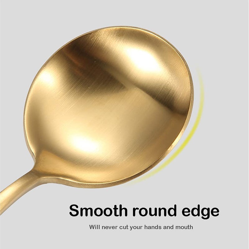 FUTGLOBAL Pack Of 6  Gold Plated Stainless Steel Espresso Spoons  Muulaii Mini Teaspoons Set Gold Spoons For Coffee Sugar Dessert Cake Ice Cream Soup Antipasto Cappuccino  5.3 Inch - Image 2