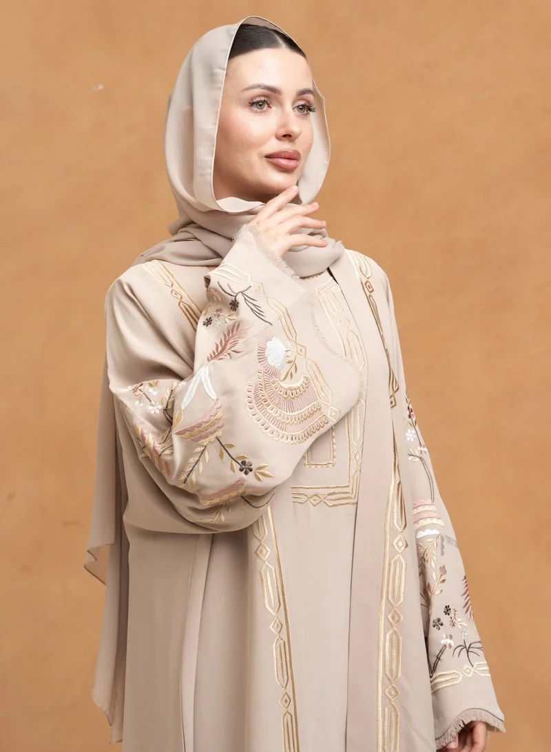 Meem by Mariyah  Front open abaya with sheila for Women | Best Price UAE