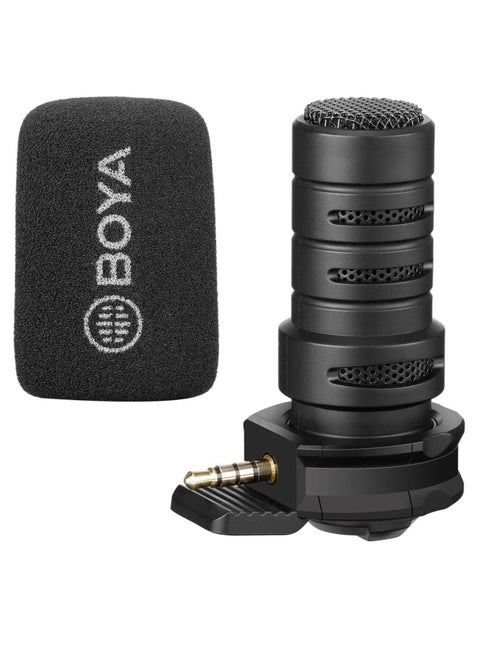Boya BY-A7H Plug & Play Omni-Directional Cardioid Condenser Microphone with Plug-In 3.5mm TRRS Connector for both iOS and Android devices or 3.5mm Jack input (BYA7H)
