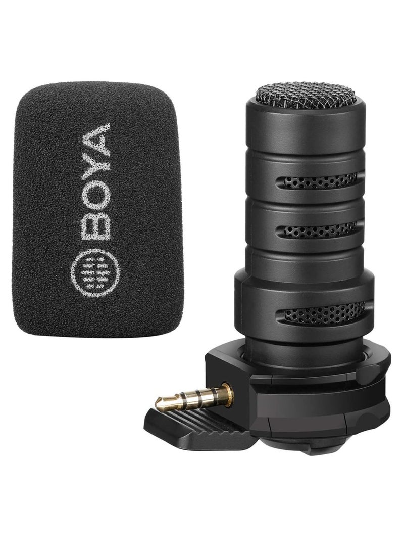 Boya BY-A7H Plug & Play Omni-Directional Cardioid Condenser Microphone with Plug-In 3.5mm TRRS Connector for both iOS and Android devices or 3.5mm Jack input (BYA7H)