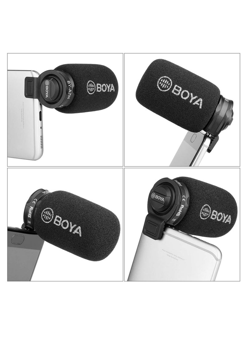 Boya BY-A7H Plug & Play Omni-Directional Cardioid Condenser Microphone with Plug-In 3.5mm TRRS Connector for both iOS and Android devices or 3.5mm Jack input (BYA7H)